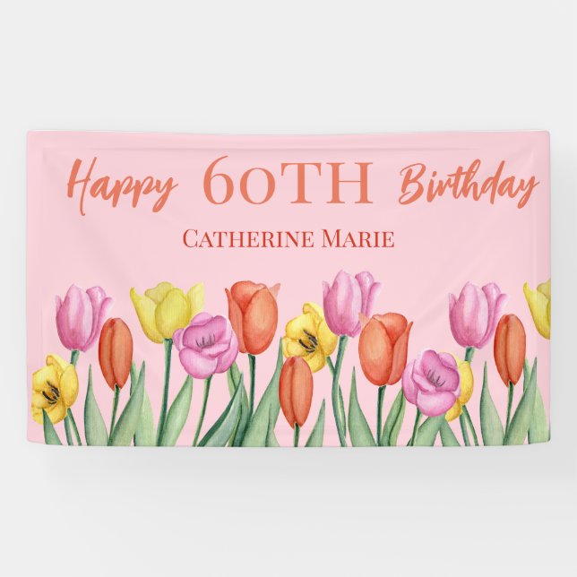 Banderoles Floral 60e anniversaire (Horizontal)