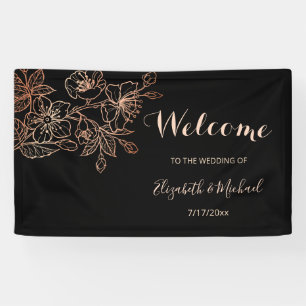 Banderoles Floral de cuivre noir   Bienvenue au Mariage Goth