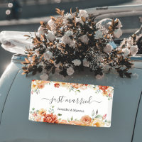 Floral Elegant Juste Marié Voiture