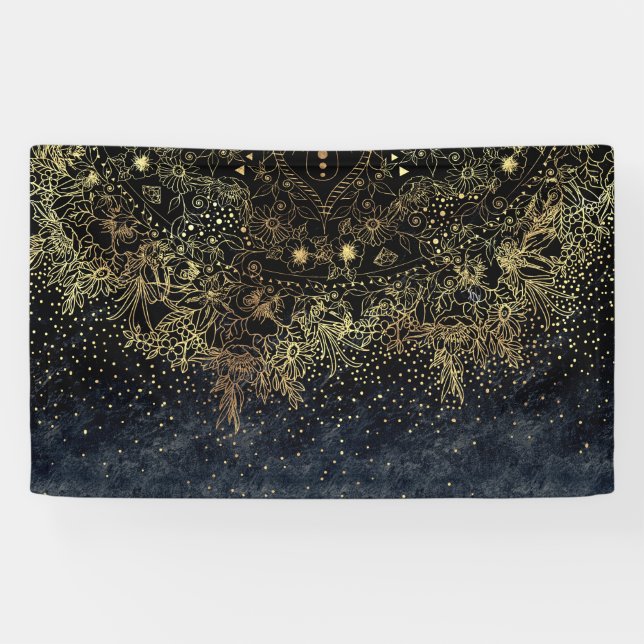 Banderoles Floral Mandala or bleu (Horizontal)