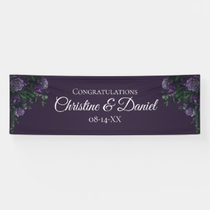 Banderoles Floral pourpre foncé élégant mariage gothique
