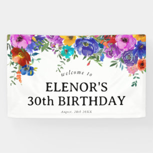 Banderoles Florales aquarelles vives et audacieuses 30e anniv