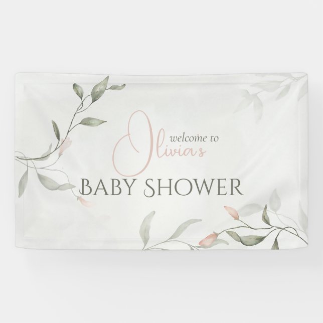 Banderoles Flore Baby shower Fleur de printemps (Horizontal)