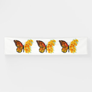 Banderoles Flower Butterfly with Yellow California Poppy