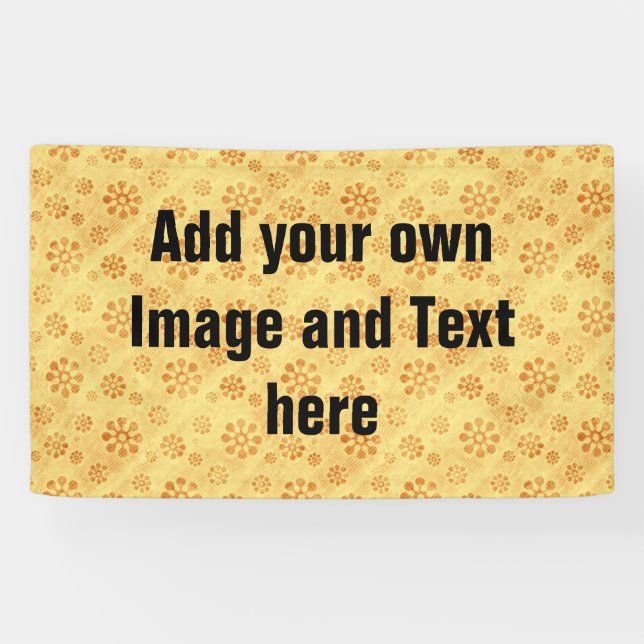 Banderoles Flower Power Blooms jaune + vos idées (Horizontal)