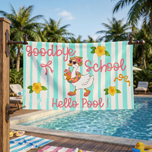 Banderoles Folle Oie Bonjour Fête de Piscine Rayures