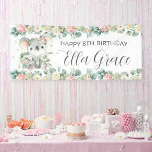 Banderoles Fond de bienvenue Koala Floral Eucalyptus
