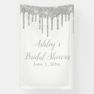 Banderoles Fond de cabine de photo de douche de mariage blanc