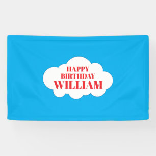 Banderoles Fond de fête d'anniversaire Nuage Bleu / 90 cm x 1