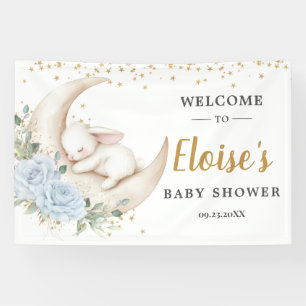 Banderoles Fond de scène pour Baby Shower avec lapin floral b