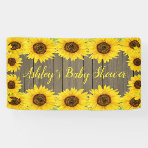 Banderoles Fond de shower bébé Tournesols Prop en bois rustiq