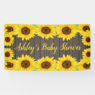 Banderoles Fond de shower bébé tournesols Prop en bois rustiq