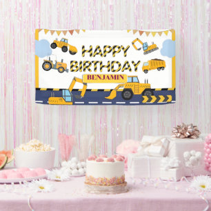 Banderoles Fond personnalisé de fête de camion à benne excava