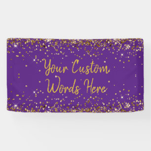 Banderoles Fond personnalisé violet pour fête d'anniversaire 
