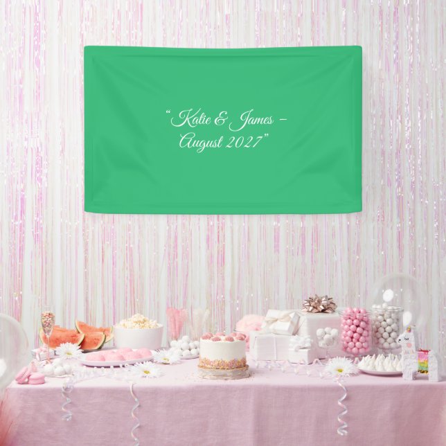 Banderoles Fond vert menthe plat – Conception de mariage (Fête)
