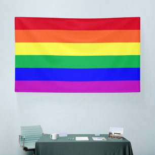 Banderoles Fonds rayés arc-en-ciel de couleurs vives Fête gay