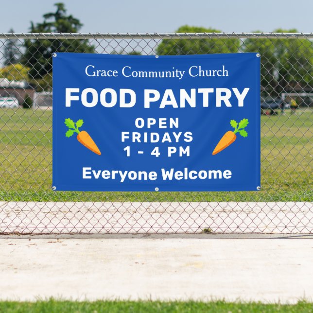 Banderoles Food Pantry Church Banner (Insitu)