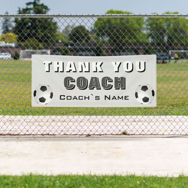Banderoles Football Merci Coach (En situation)
