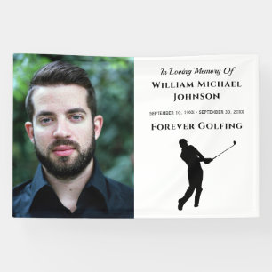 Banderoles Forever Golfing Custom Photo Funérailles commémora