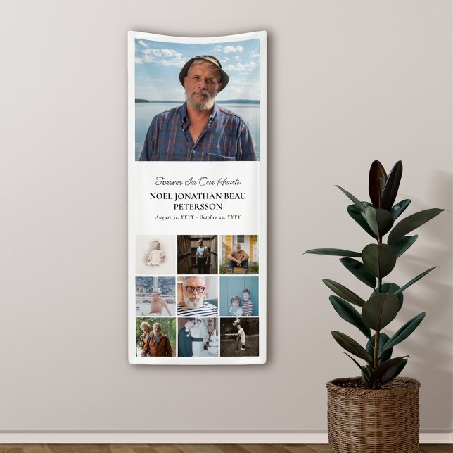 Banderoles Forever In Our Hearts 10 Photo Collage Memorial (Créateur téléchargé)