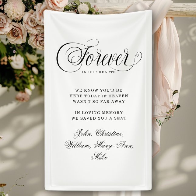 Banderoles Forever In Our Hearts- Memorial White (Forever In Our Hearts- Memorial White Banner)