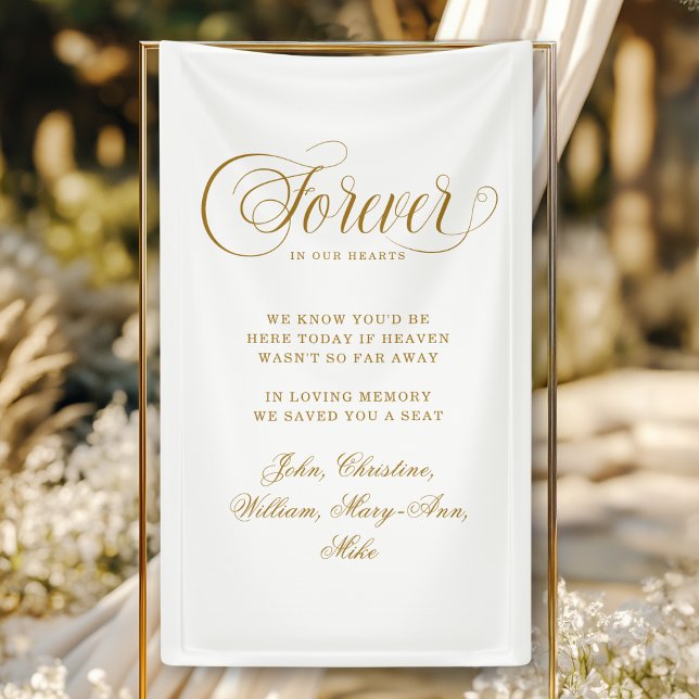 Banderoles Forever In Our Hearts- Memorial White (Forever In Our Hearts- Memorial White Banner)