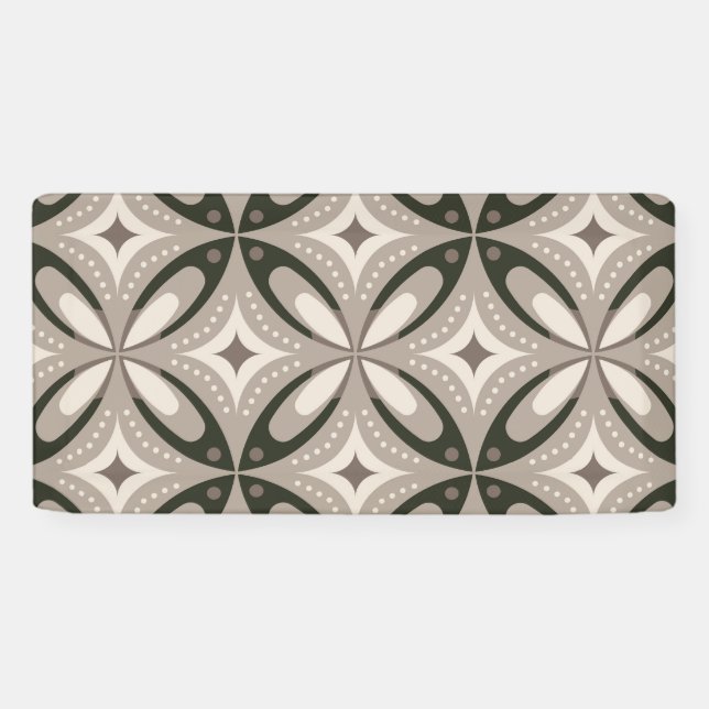 Banderoles Formes circulaires rétro beige et marron (Horizontal)