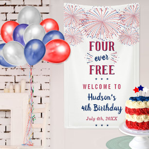Banderoles Four Ever Free ! Fête du 4 juillet Anniversaire de