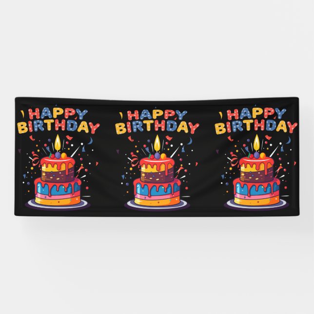 Banderoles Fournitures de thème de fête d'anniversaire 2,5 x  (Horizontal)