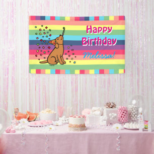 Banderoles Fox Red Lab fête d'anniversaire Confetti Horizonta