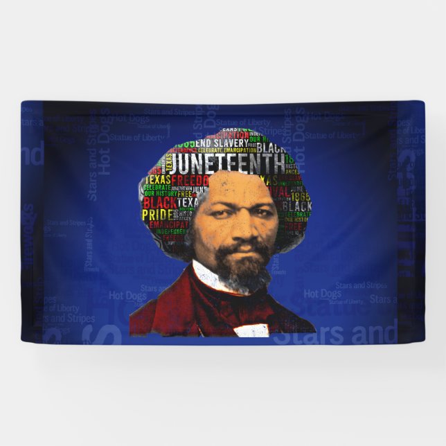 Banderoles Frederick Douglass c1860s, Junetten Word Cloud (Horizontal)