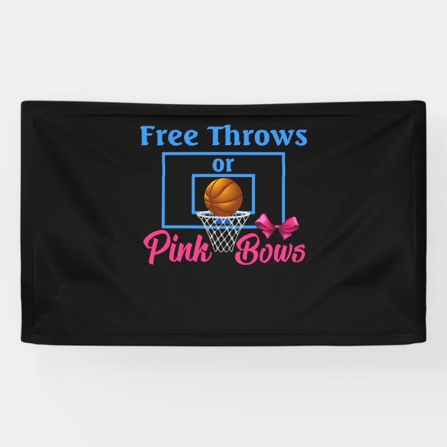 Banderoles Free Throws or Pink Bows Gender Reveal Designs (Horizontal)