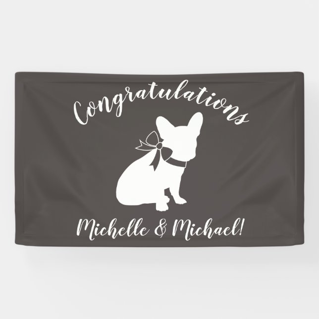 Banderoles French Bulldog Theme Party - Baby shower neutre (Horizontal)