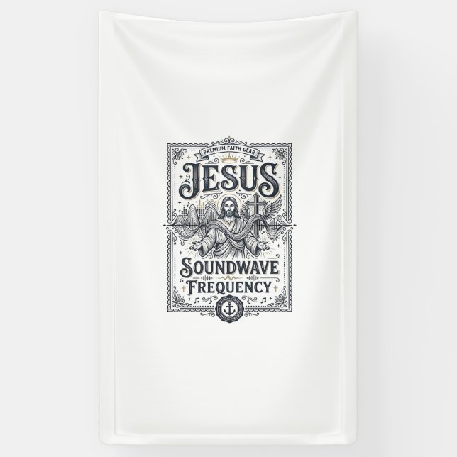Banderoles Fréquence d'onde sonore Jésus Fréquence d'onde son (Vertical)