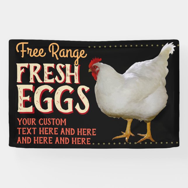 Banderoles FRESH EGGS free range chickens organic (Horizontal)