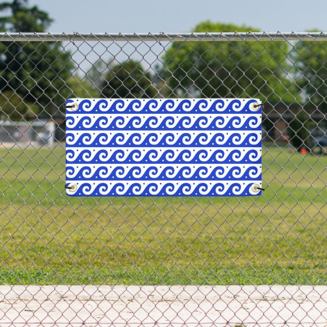 Banderoles Fret grec, Motif d'onde méditerranéen, Bleu (Insitu)