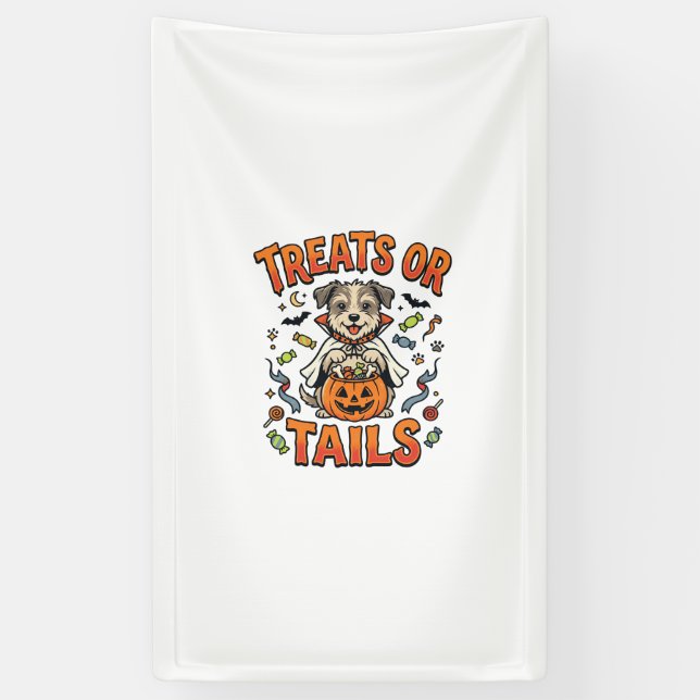 Banderoles Friandises pour chien de Halloween méfaits (Vertical)
