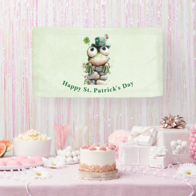 Banderoles Frog with Green Hat and Shamrock St. Patrick's Day (Fête)