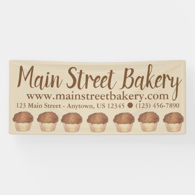 Banderoles Fruit Fraîche Croustillant Muffin Vente de pain Fo (Horizontal)