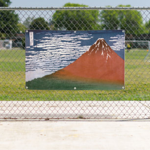 Banderoles Fuji rouge, volcan Aka Fujiyama Katsushika Hokusai