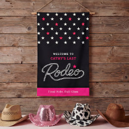 Banderoles Fun Black Hot Pink Last Rodeo Bachelorette Party