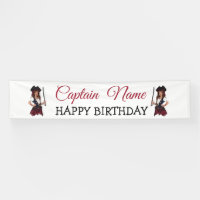 Fun Rose Girl Pirate HAPPY Banner ANNIVERSAIRE