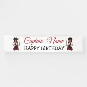 Banderoles Fun Rose Girl Pirate HAPPY Banner ANNIVERSAIRE