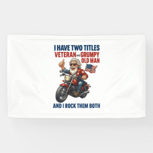Banderoles Funky Grumpy Vieux Homme Vétérinaire Moto