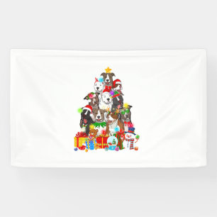 Banderoles Funky Pitbull Chien de Noël Lumières Arbre Chien C
