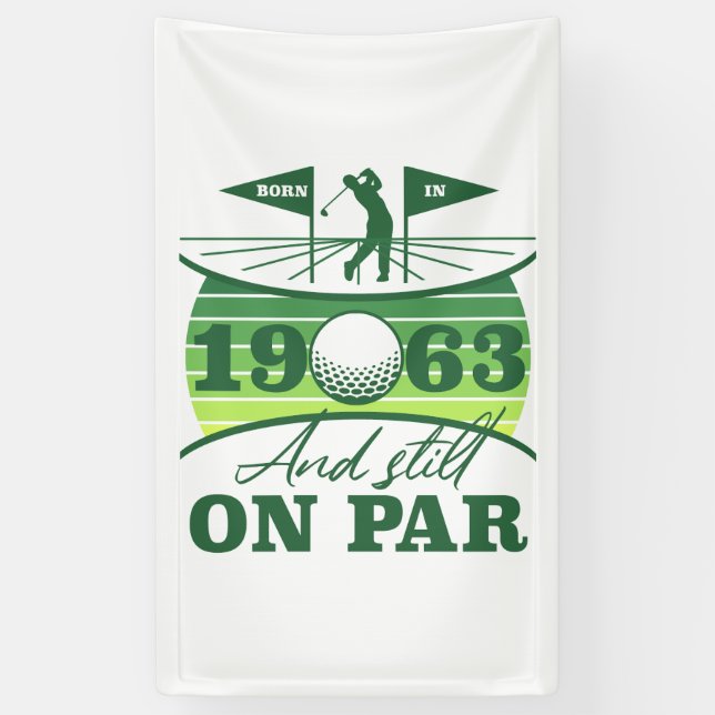 Banderoles Funny 1963 Golfer 60e anniversaire (Vertical)