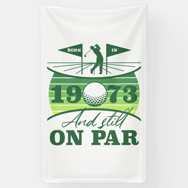 Banderoles Funny 1973 Golfer 50e anniversaire (Vertical)