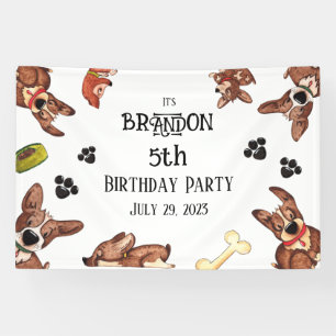 Banderoles Funny Anniversaire de enfant chiot