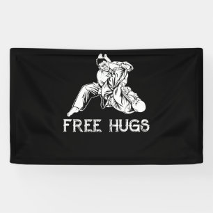 Banderoles Funny Free Hugs Brazilian Jiu-Jitsu MMA BJJ