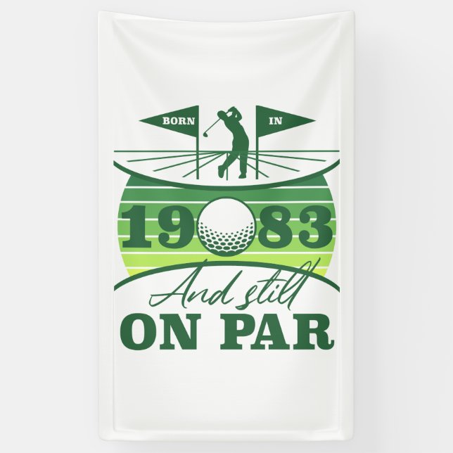 Banderoles Funny Golfer 40e anniversaire 1983 (Vertical)